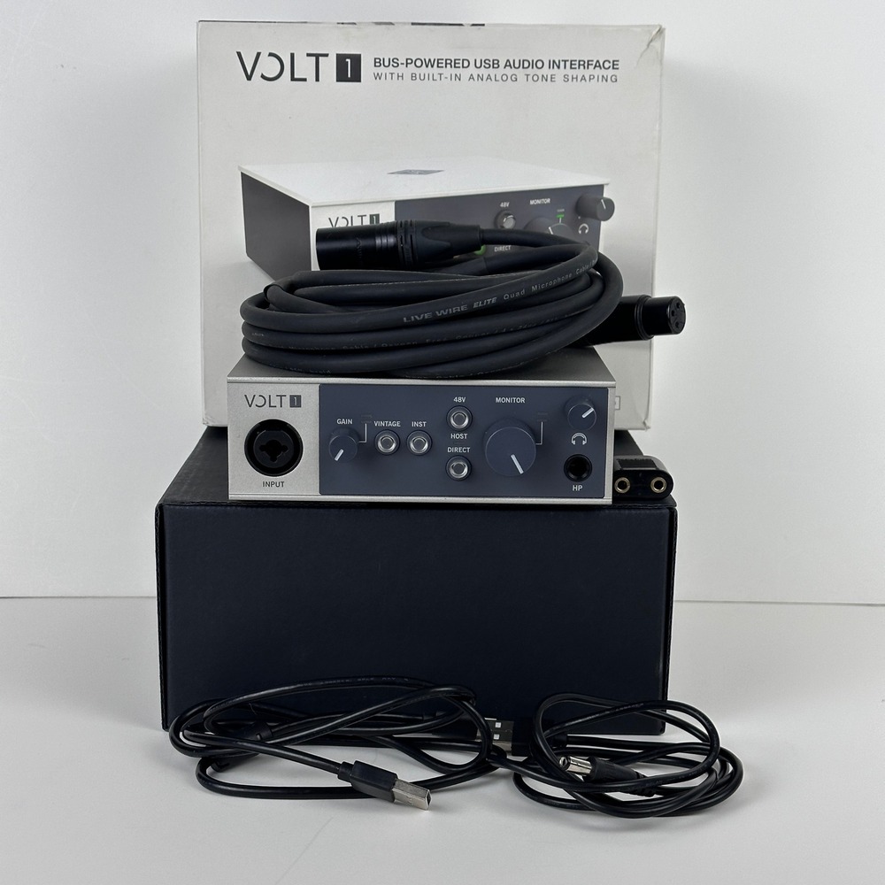 Universal Audio Volt 1 USB Audio Interface Vintage Preamp Mode MIDI XLR Cable